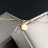 MSX – collier Simple en acier inoxydable pour femmes, chaîne en fil d'argent doré, avec chiffres romains, petit pendentif rond en Zircon ► Photo 3/6