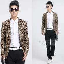 Для мужчин с леопардовым принтом пиджак Blaser masculino костюм Весте Homme Блейзер Для мужчин пиджак Slim Fit цветочные блейзер Для мужчин