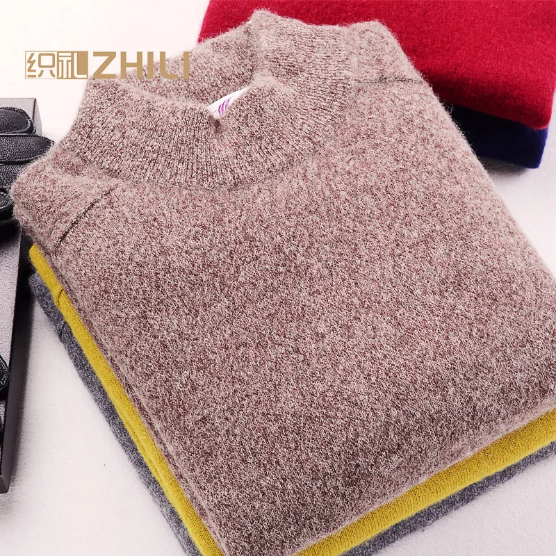 

Men 100% Cashmere Sweater 2016 Men's Casual Winter Knit Warm Men Half Turtleneck Pullover Coat Outerwear Mens Sweaters And Pullo