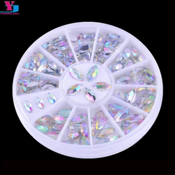 

Hot 3D Boat Stone Nail Art Decorations Bling Charm Rhinestone For Nail Pedras Para Unha Unghie DIY Acrylic Tool Ongle With Wheel
