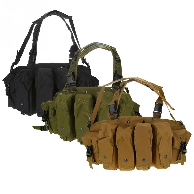 3 Colors Outdoor Hunting Vest Bag Military Training Combat 600D Nylon Backpack Airsoft Ammo