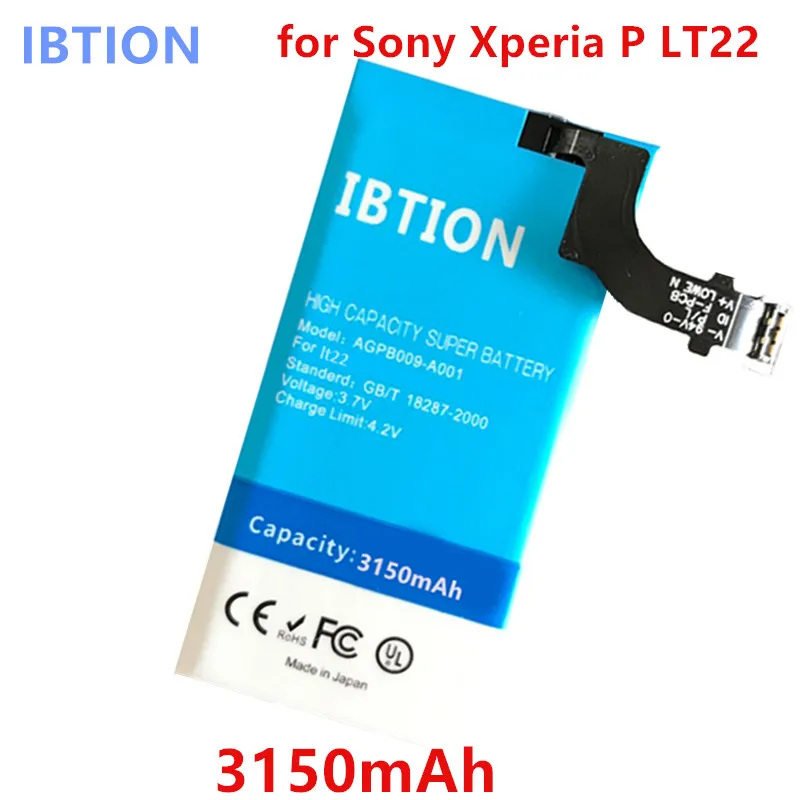 IBTION 3150mAh AGPB009-A001 литий-ионный аккумулятор для телефона sony Ericsson Xperia P LT22 LT22I |