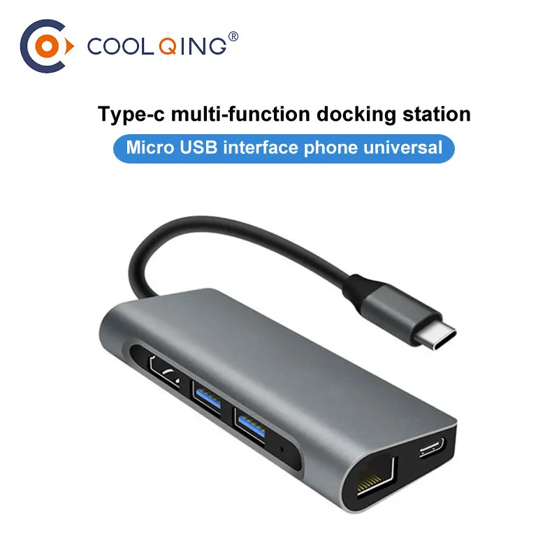 

8in1 type-C HUB to USB 3.0 HDMI RJ45 SD Card Reader Adapter USB Splitter for MacBook Pro Air Expand USB Port Type C HUB
