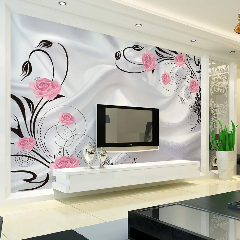 Customized 3D Flower Photo Wallpaper Living Room Bedroom Sofa TV Background Wallpaper Rose Flowers Wall Mural Wallpaper Roll Customized 3D Flower Photo Wallpaper Living Room Bedroom Sofa TV Background Wallpaper Rose Flowers Wall Mural Wallpaper Roll