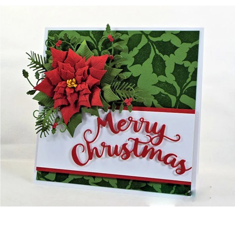 Bendable Word Merry Christmas Metal Cutting Dies Stencils DIY