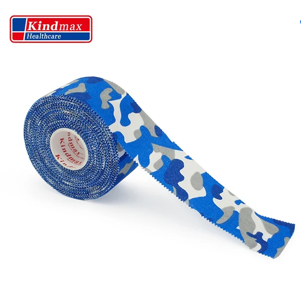 Kindmax healthcare цветная зубчатая жесткая спортивная лента в американском стиле, спортивный, клейкий бинт, Фирменное Качество 5,0 см x 13,7 м - Цвет: Blue Camouflage
