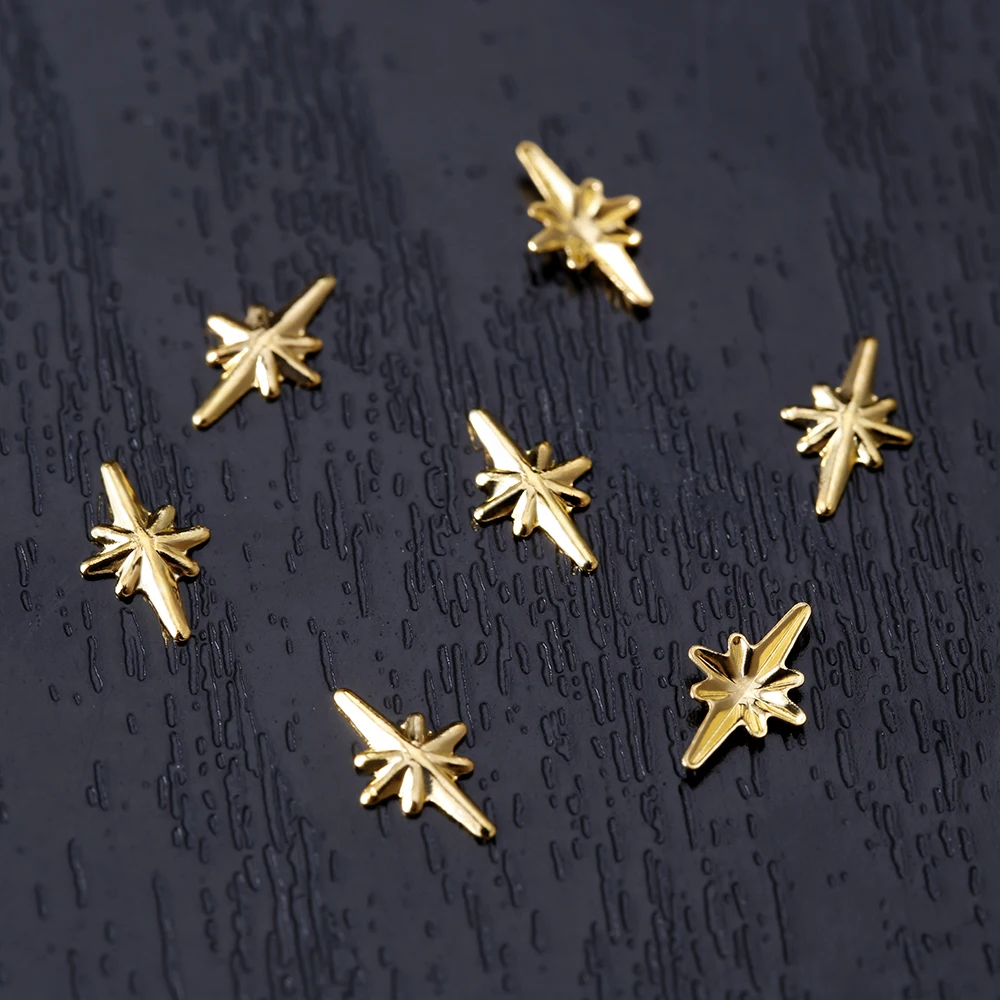 

3D Nail Art - 100PCS Gold 3D Rhinestone Nail Art tip Decoration Glitter Stickers gold 3D Nail Art design stick on craft Charms