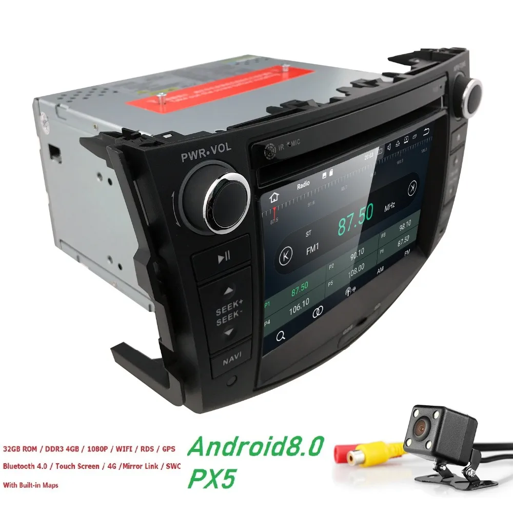 Excellent Hizpo 2 din Android 8.0 GPS Car DVD For Toyota RAV 4 RAV4 2006 2007 2008 2009 210 2011 2012 Multimedia Audio Stereo CD 4GB Wifi 4