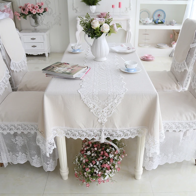 Современное льняное хлопковое белое кружевное полотенце обеденный стол Банкетная скатерть для кофе можно мыть
