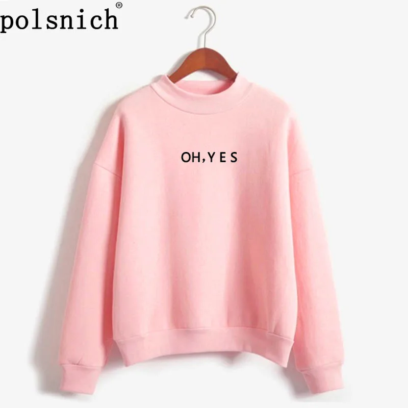 

2019 new printed women's plus velvet fashion long-sleeved casual sweatshirt print oh yes printed kawaii jersey clothing