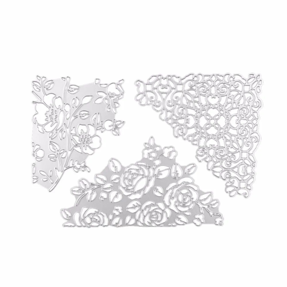 Металлические штампы для резки 3 шт. угловой цветок набор штампов dcorator рельефное тиснение для скрапбукинга ремесленные штампы штамп бумажная карточка-трафарет