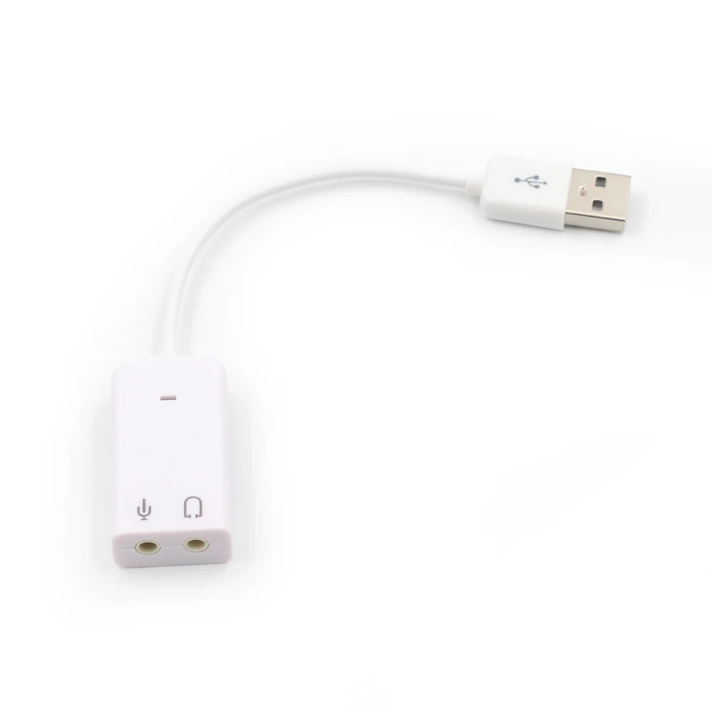 100 шт USB звуковая карта Виртуальная 7 1 3D Внешний аудио адаптер к разъему 3 5 мм