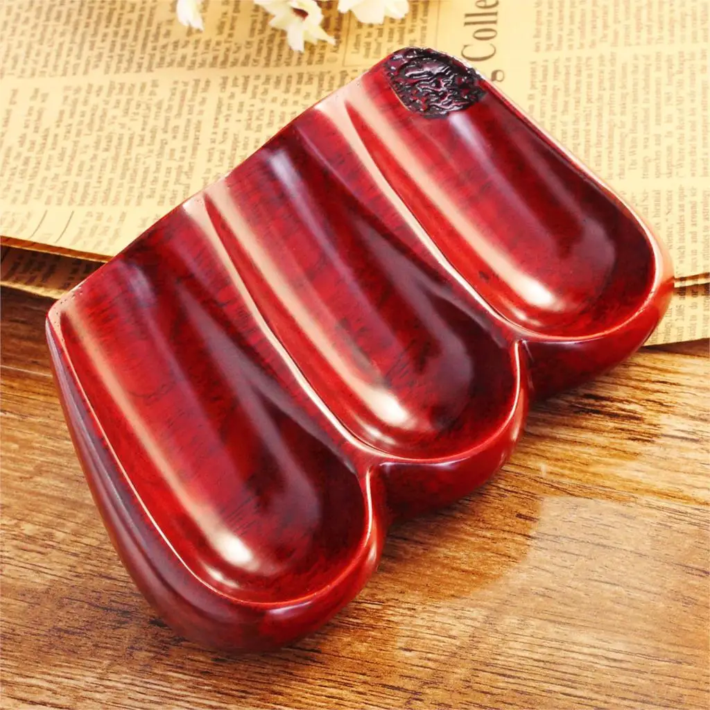 

Good quality Mahogany pipe seat,Three seats wood pipe rack,smoking pipe holder,smoking accessories