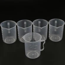 Прозрачный градуированный мерный стакан кувшин с ручкой метрический 250 мл 5 шт