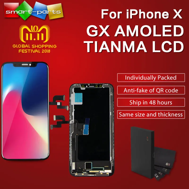

Tianma LCD Display For iPhone X LCD with 3D Touch Digitizer Assembly Screen Replacement Oled Display For iPhone X Pantalla