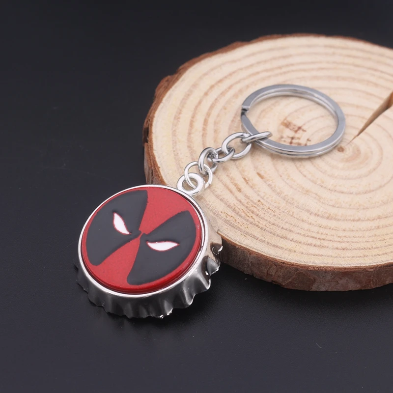 

SG Bar Tools Deadpool Cap Launcher Keychains Deadpool Mask Bottle Beer Opener Double Knife Holder Metal Keyring Souvenir Gift