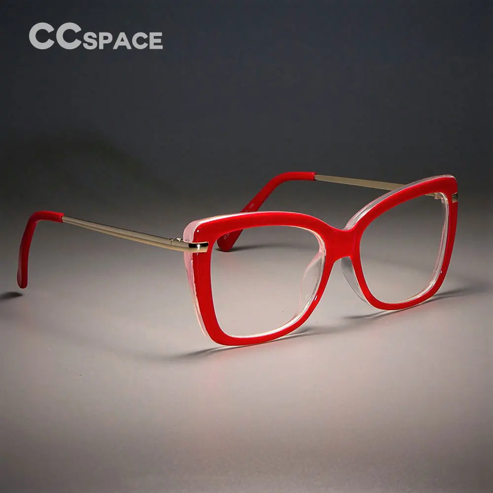 Ladies Eyeglasses Frames Square Metal Legs Designer Optical Eyewear Computer Glasses For Women CCSPACE 45548