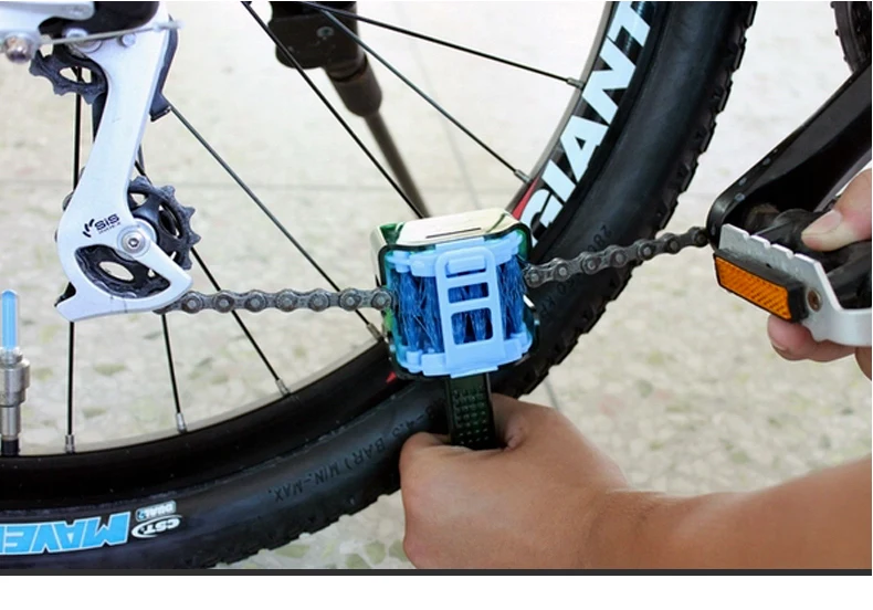 Excellent Bike Bicycle Chain Cleaner Race bike wash chain collar CYLION multifunction device Compass chain cleaning tool bicycle 2
