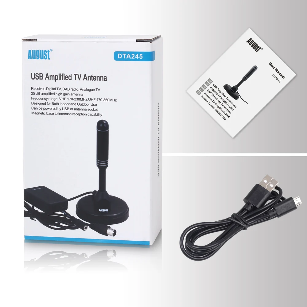 August DTA245 High Gian  TV Antenna for Indoor and Outdoor