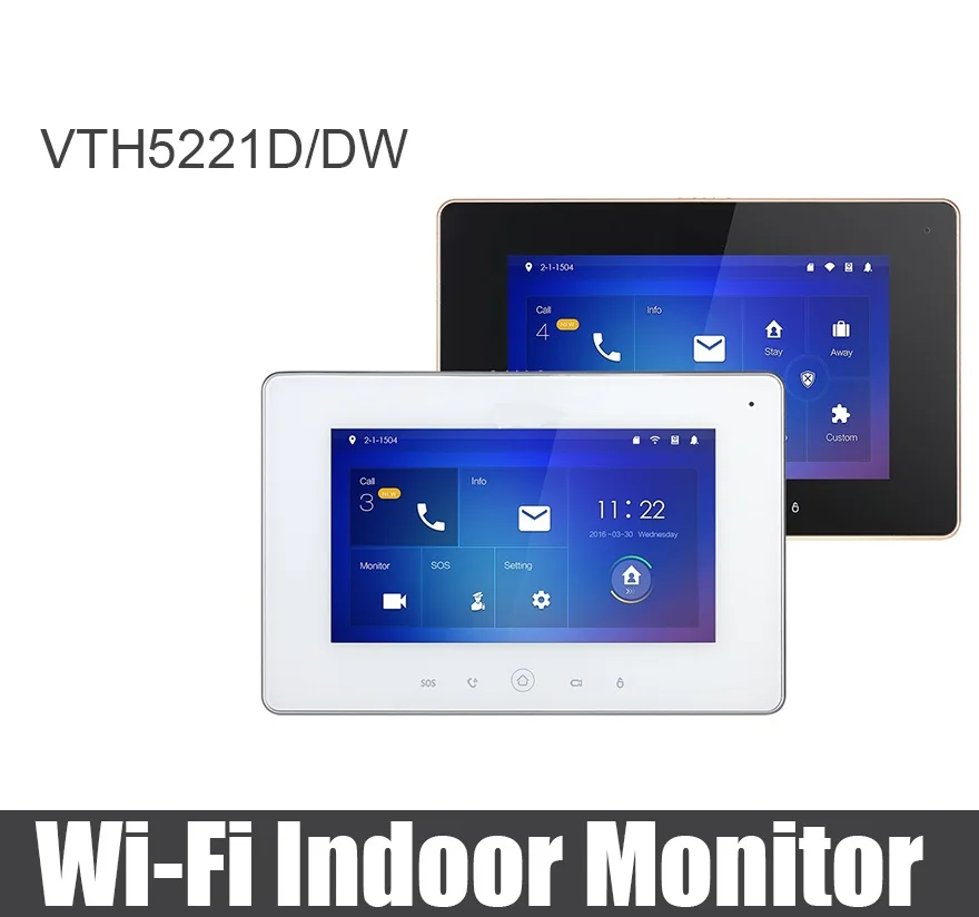 Dahua VTH5221D VTH5221DW видеодомофон 7 дюймов Wi-Fi внутренний монитор черный и белый H.264 DH-VTH5221DW