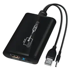 Топ предложения USB к HDMI конвертер с 3,5 мм аудио кабель 1080P для Windows XP/VISTA/7 и Mac OS X Черный
