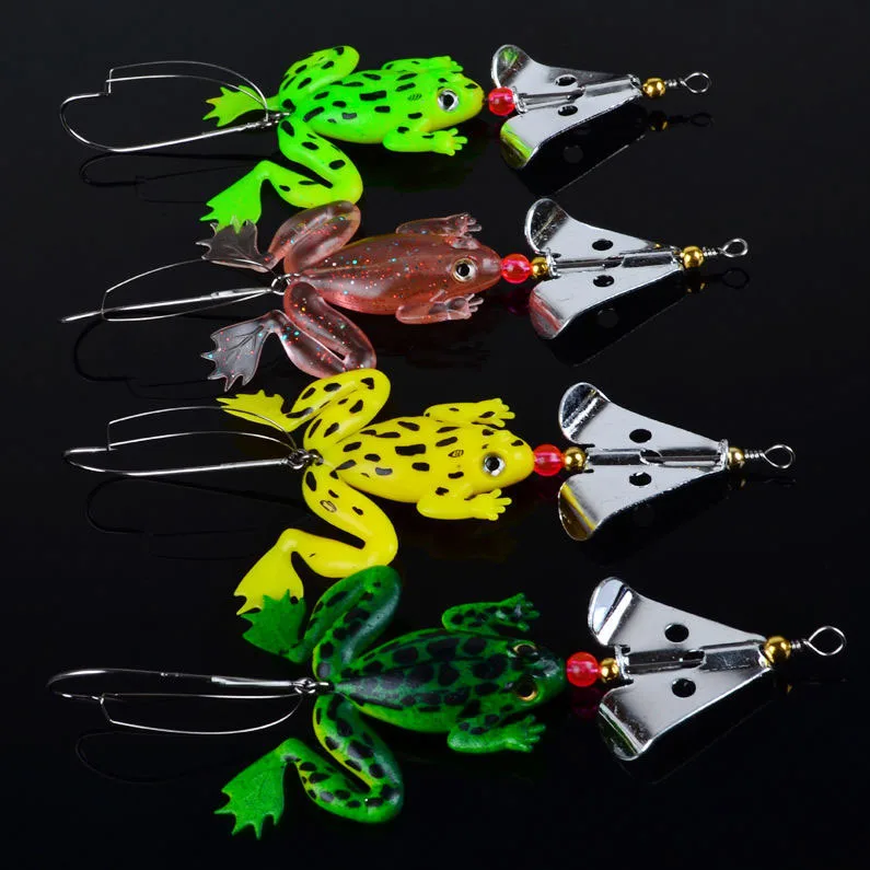 Buy 4pcs/lot Rubber Frogs Soft Fishing Lures Bait Set Bass Tackle 9cm_3.54'_6