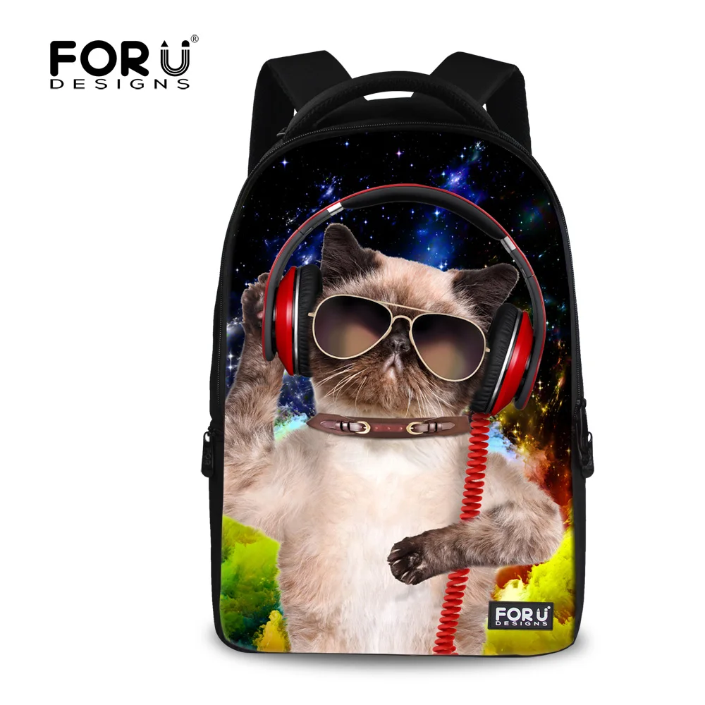 Fashion 17 Inch Laptop Computer Backpack for Women Large Capacity Travel Bagpacks Cat Dog Printing School
