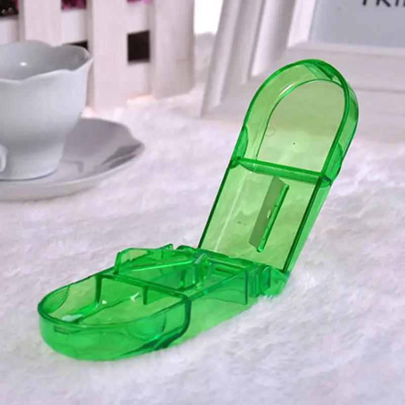 Pill Cutter Box Portable Convenient Storage Box Tablet Cutter Splitter Medicine Pill Holder Pill Cutter Pill box
