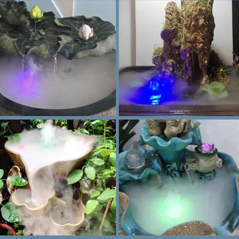 

HOT 12 Leds Ultrasonic Mist Maker Fogger Water Fountain Pond Fog Machine Atomizer Air Humidifier NDS66