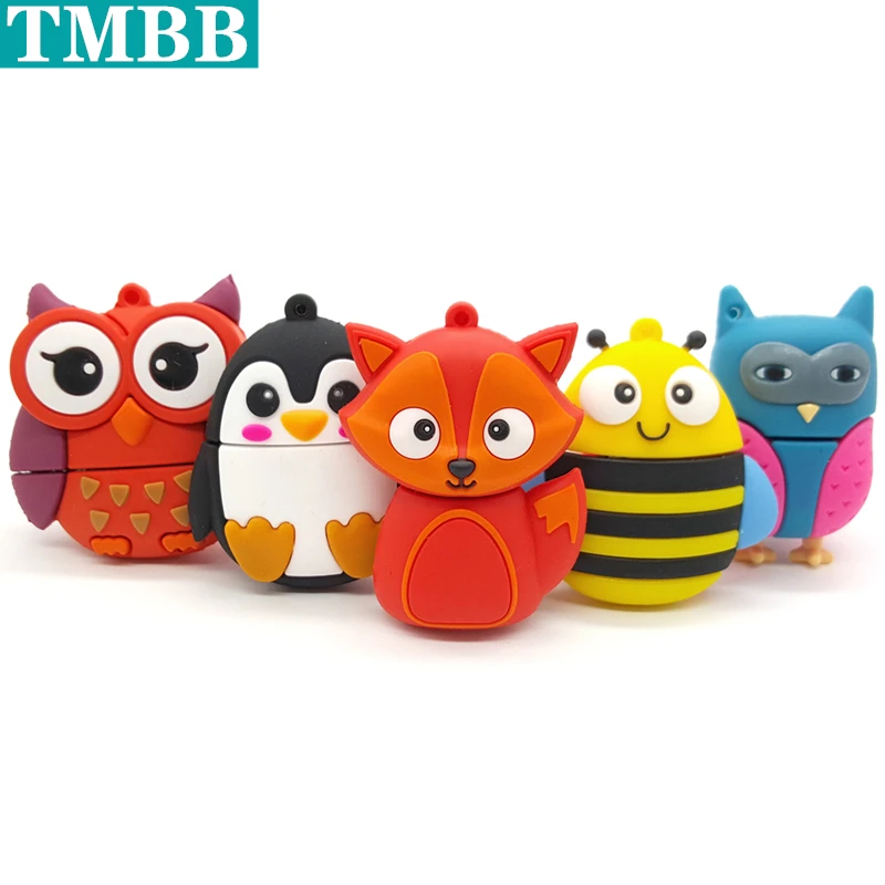 BiNFUL 32 Гб usb мультяшка флэш-накопитель Bee/Penguin/Fox/Red Owl usb флэш-накопитель 64 ГБ 8 ГБ 16 ГБ 4 ГБ флэш-накопитель милый флеш-накопитель U диск