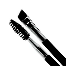 Для женщин лица брови Косметическая инструмент двойной головкой деревянная ручка брови карандашом Кисть гребень Черный