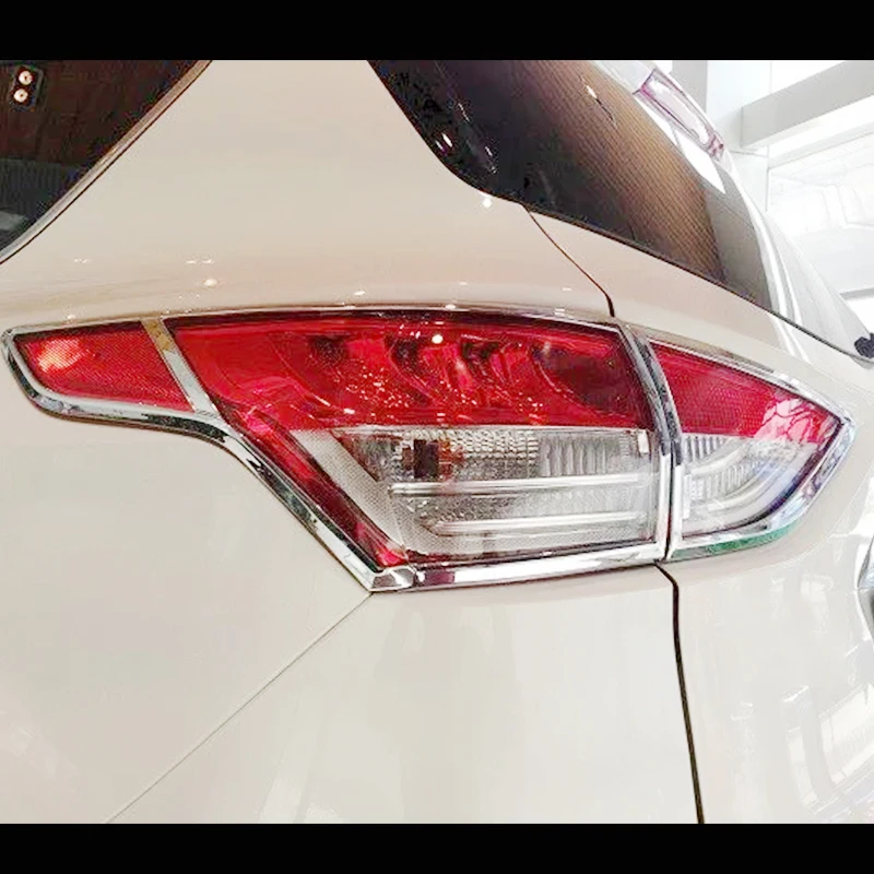 

ABS Chrome For Ford Kuga Escape 2013 Car Accessories styling Car Tail Light cover Cover Trim Auto Decoration Sticker 4 Pieces