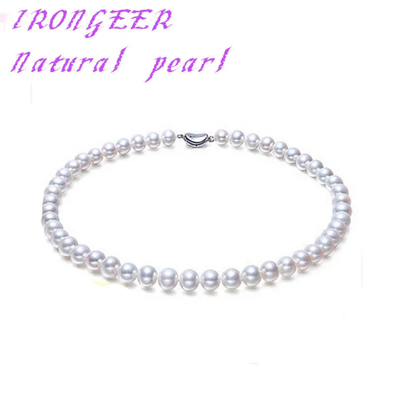

High quality natural Nearly perfect circle pearls necklace Fashion pearl jewelry For women Mom's birthday gift Free shipping