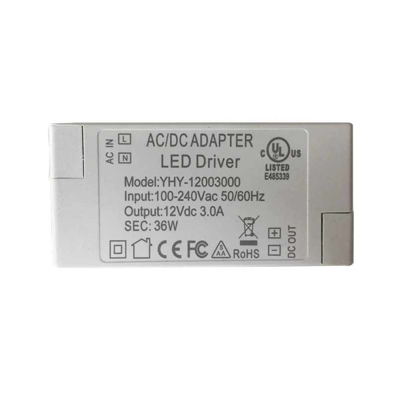 

High quality Led Power Adapter Transformers for LED Strip 36W Power Supply AC 100-240V DC 12V 3.0A Certificate authentication