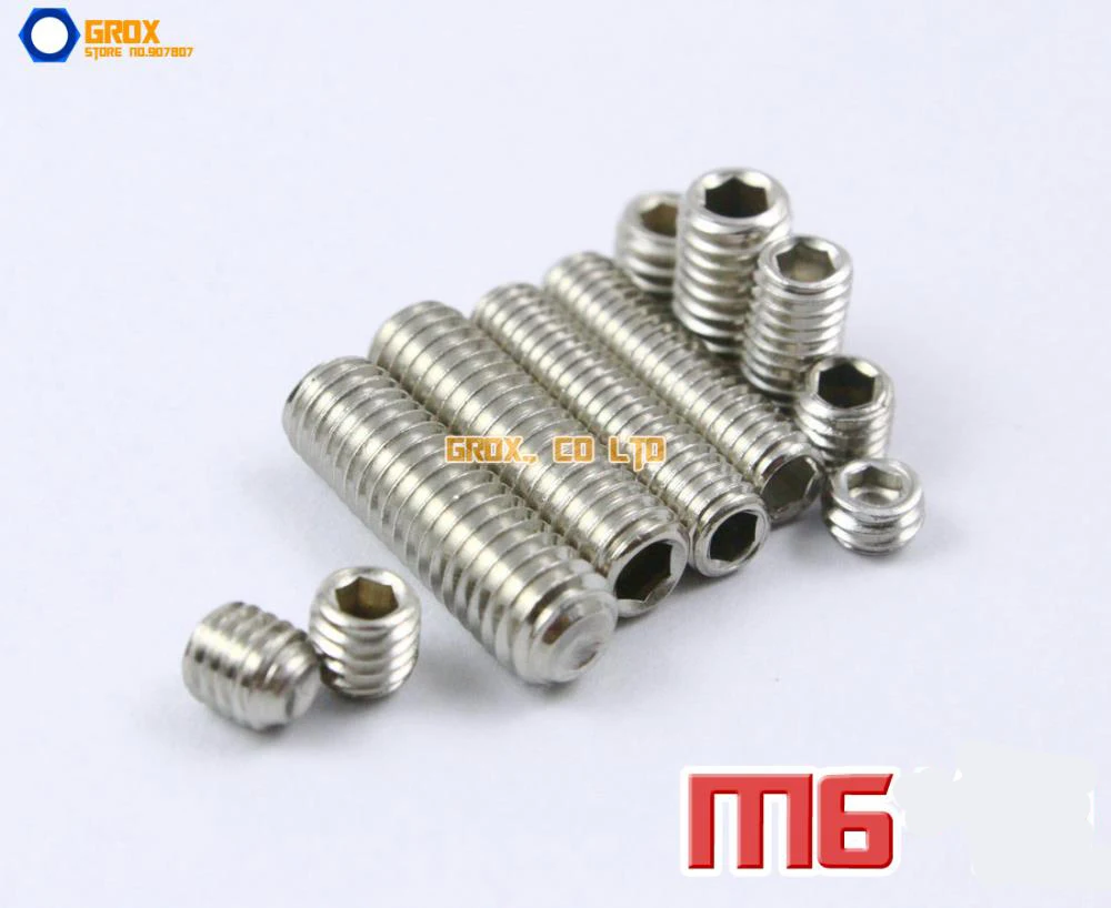 

M6 304 Stainless Steel Grub Screws Cup Point Hex Socket Set Screw