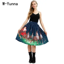 W-Yunna новые модные женские рождественские миди юбки Harajuku плиссированные юбки уличная Faldas Mujer Moda
