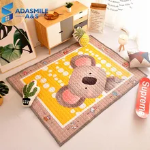 Мультфильм милый медведь коврик и ковер Толстая решетка стеганая Площадь Ковер Спальня дом гостиная детская комната для ползания и игр коврики Ковры