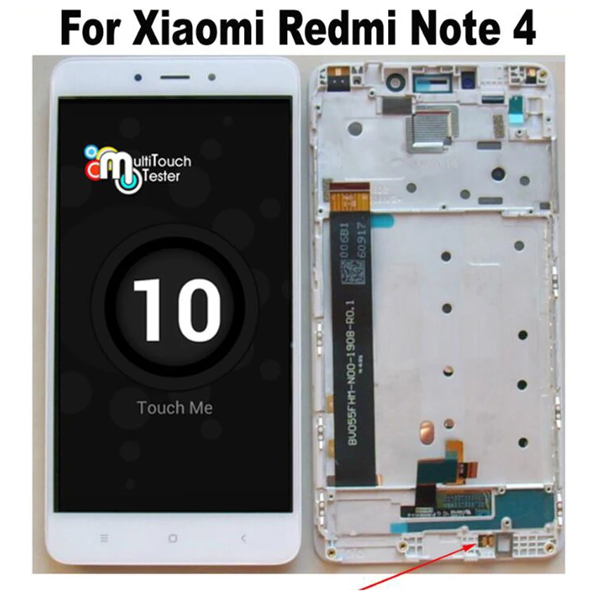 Сенсорный ЖК экран с рамкой для Xiaomi redmi note 4 mtk helio x20|phone mainboard|motherboard mobileoneplus one mainboard |