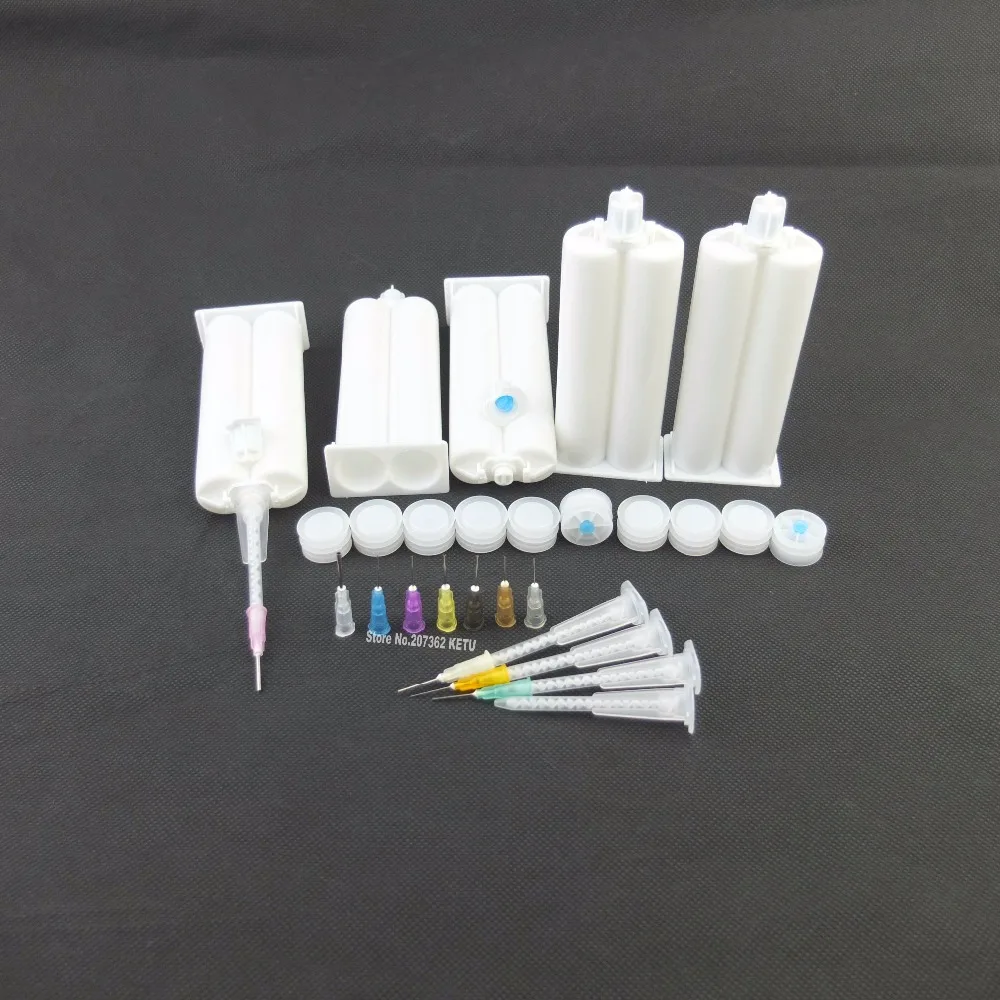 Unfilled 2 part Epoxy 50ml Ratio 1 1 Barrel with Bayonet MA3 0 17S Static Mixers