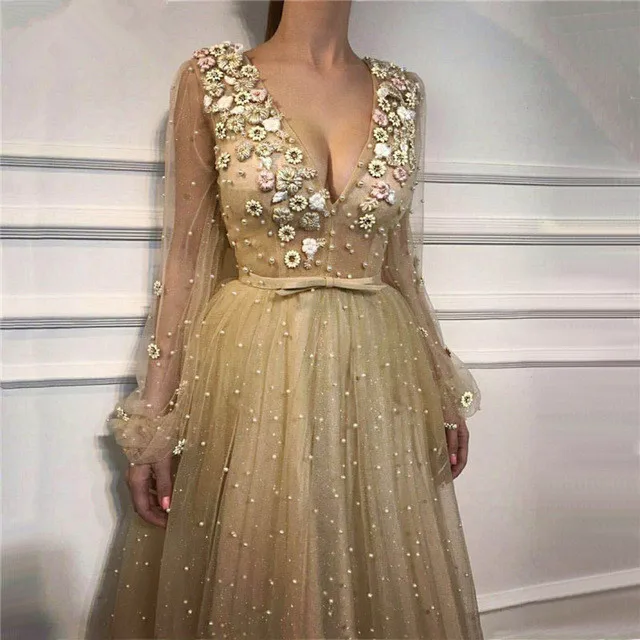 New-Long-Sleeves-Deep-V-Illusion-Evening-Dresses-Colored-Flowers-Pearls-Beach-Fashion-Evening-Gowns-2019.jpg_640x640