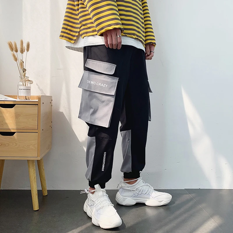 2019 Promotion Only Today Trousers For men Black Printed Luxury Fashion Causal Designer Simple Men Cargo Pants Plus Size Loose