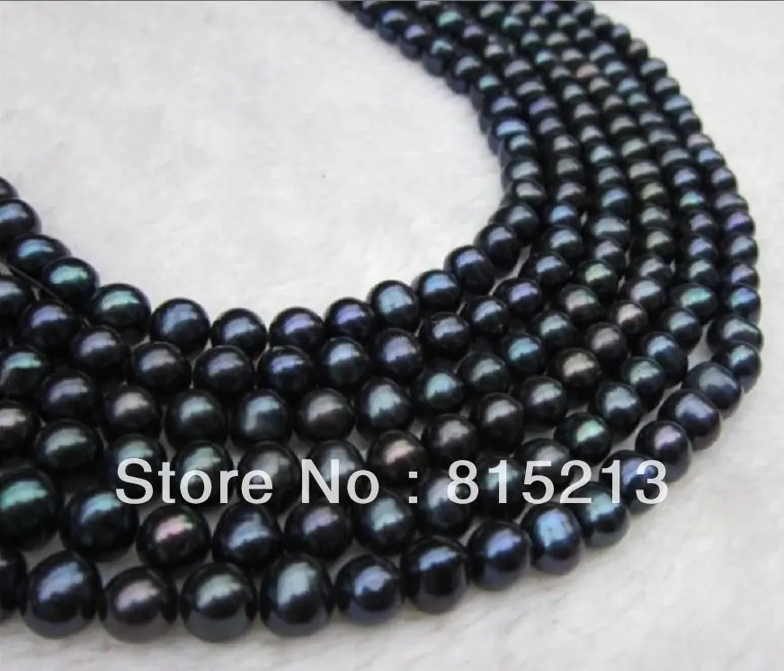 Ddh001472 100 inches 8-9mm mooie Zuidelijke Oceaan zwarte parel ketting gift oorbel Ddh001472 100 inches 8-9mm mooie Zuidelijke Oceaan zwarte parel ketting gift oorbel