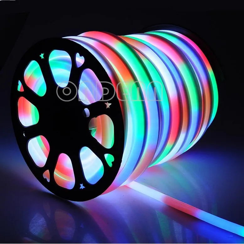 RGB светодиодный гибкий неоновый светильник 2 провода с 80led/m AC110V 220V LED Flex Tube Light CE RoHS