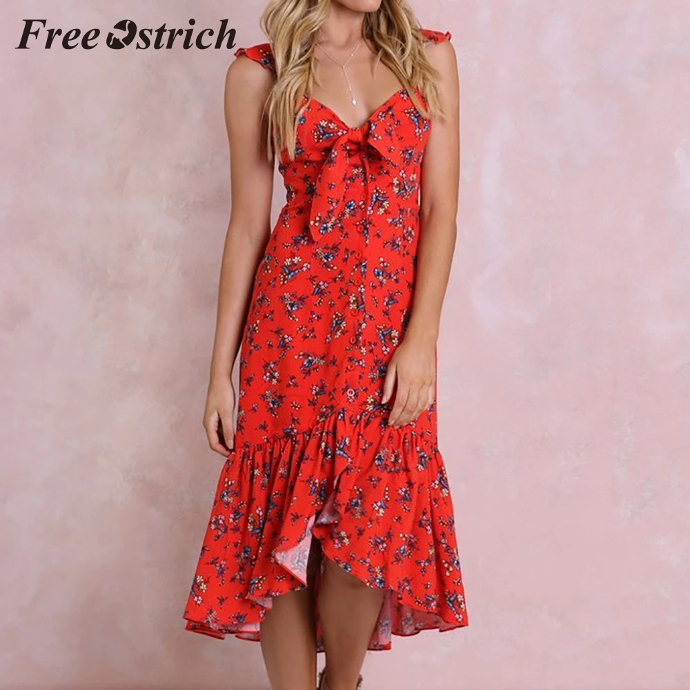 red camisole dress