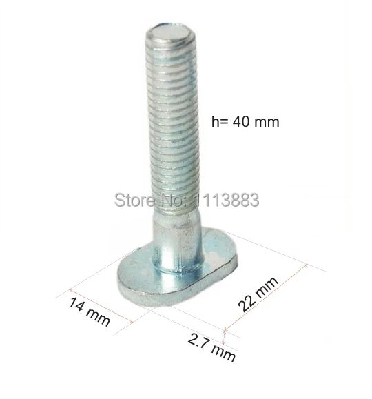 10PCS M8x40 T-bolt for T-slot, T-Track, for Router and Woodworking table saw jigs