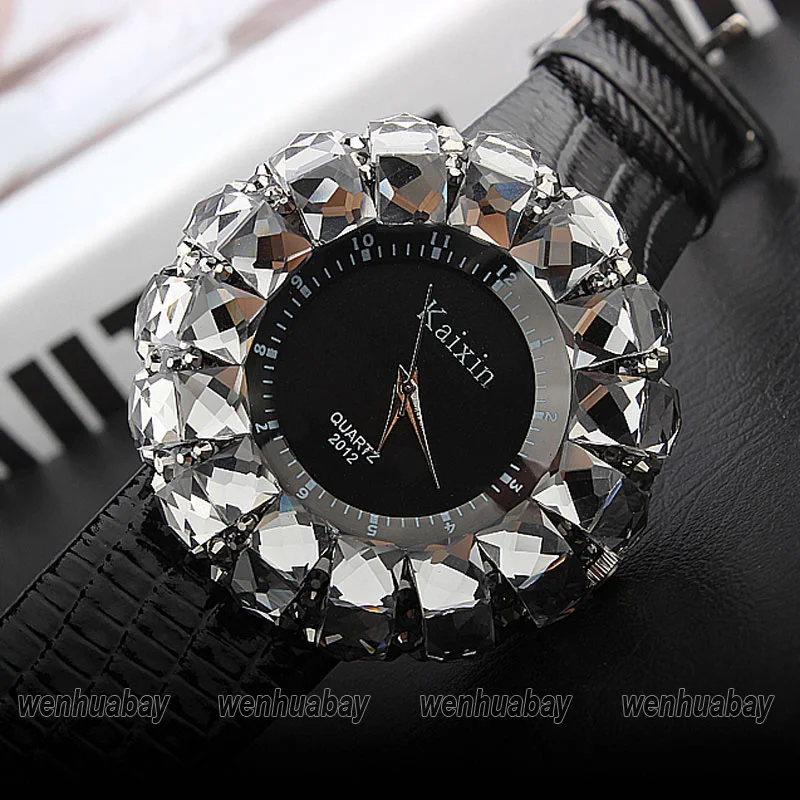 

New Fashion Women's Watch Brilliant Crystal Rhinestone Bling Girl Ladies Watch Analog PU Strap Quart WristWatch Relogio Feminino