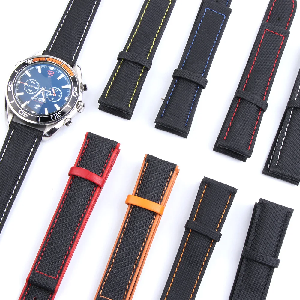 Ремешок тканевый для мужских часов нейлоновый браслет Black Bay Omega Seamaster Speed Planet Ocean 600