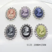 New 2016  head portrait MIX 10PCS/LOT Flat Back Rhinestone button Crystal DIY Wedding Invitation gail hair Flower bow Accessory