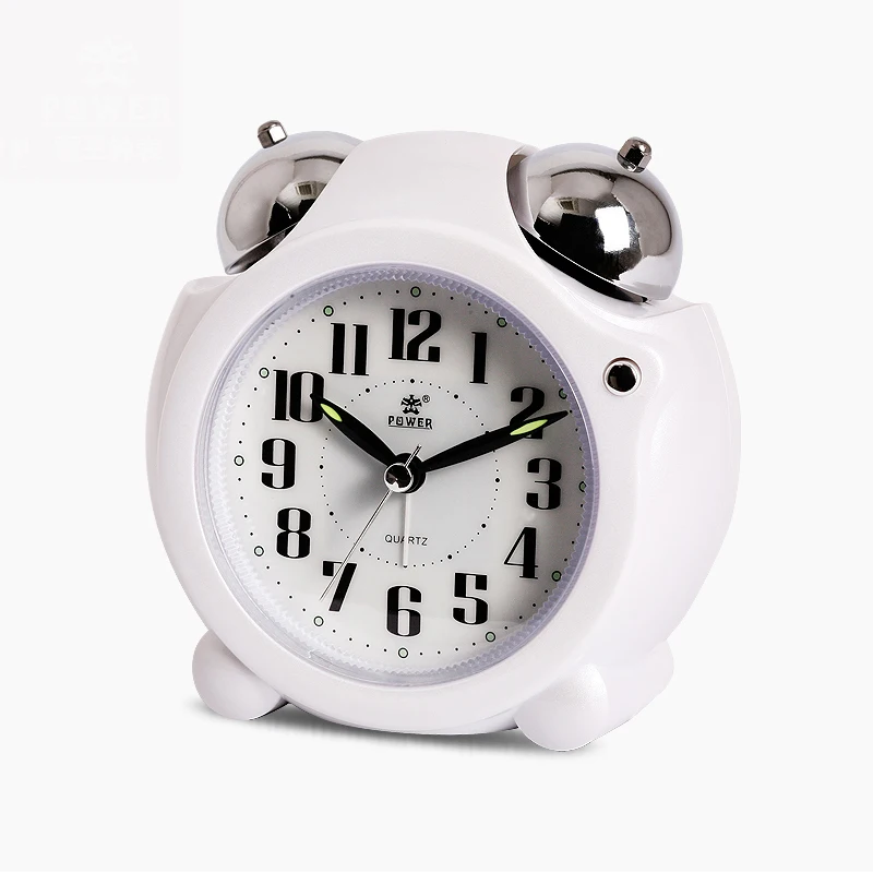 

POWER Twin Bell Alarm Clock Snooze luminova Silent Movement Quartz Clock Round Twin Bell Loud Alarm Clock,Table Alarm Clocks