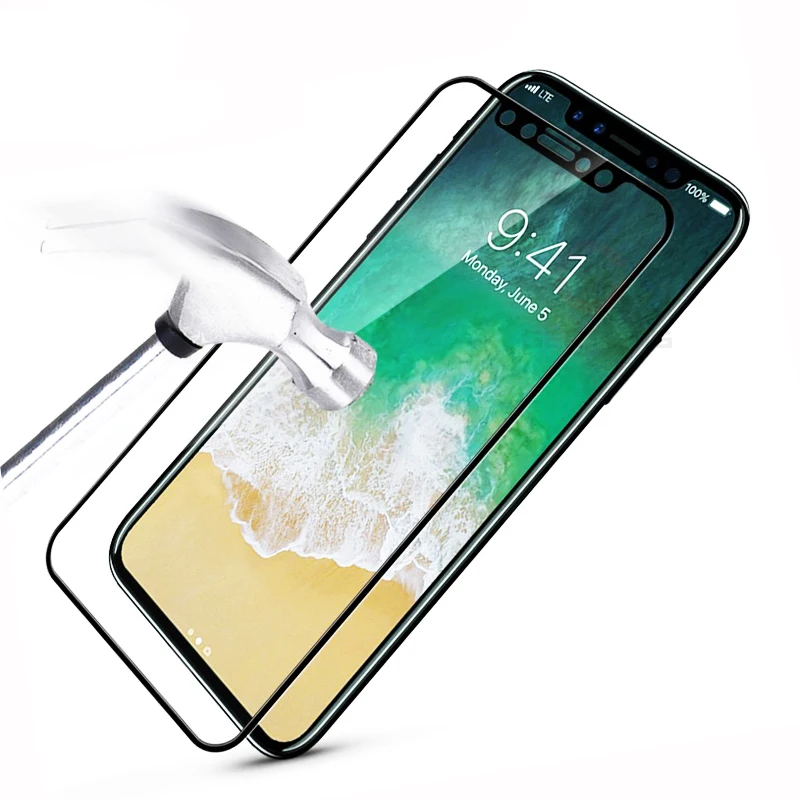 Закаленное стекло с полным покрытием для iPhone 6 S 7 чехол Apple 7X8 Plus 8 стеклянная